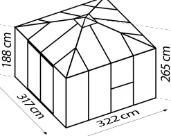 Vitavia Premium-Gewächshaus Minos 10200 317 x 322 cm 3 mm ESG