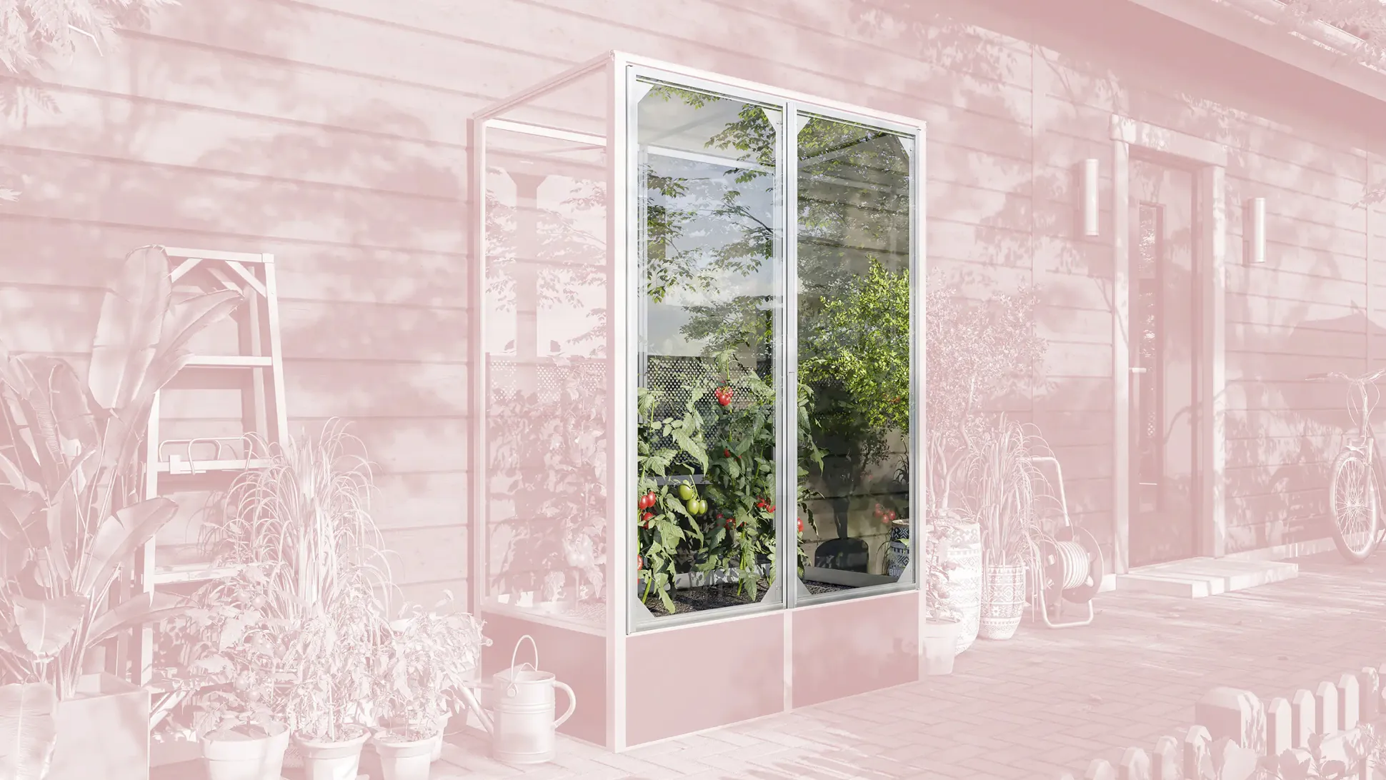 Vitavia Tür für Tomatenhaus Napoli 900 ESG 3 mm alu 119,7 x 149 cm