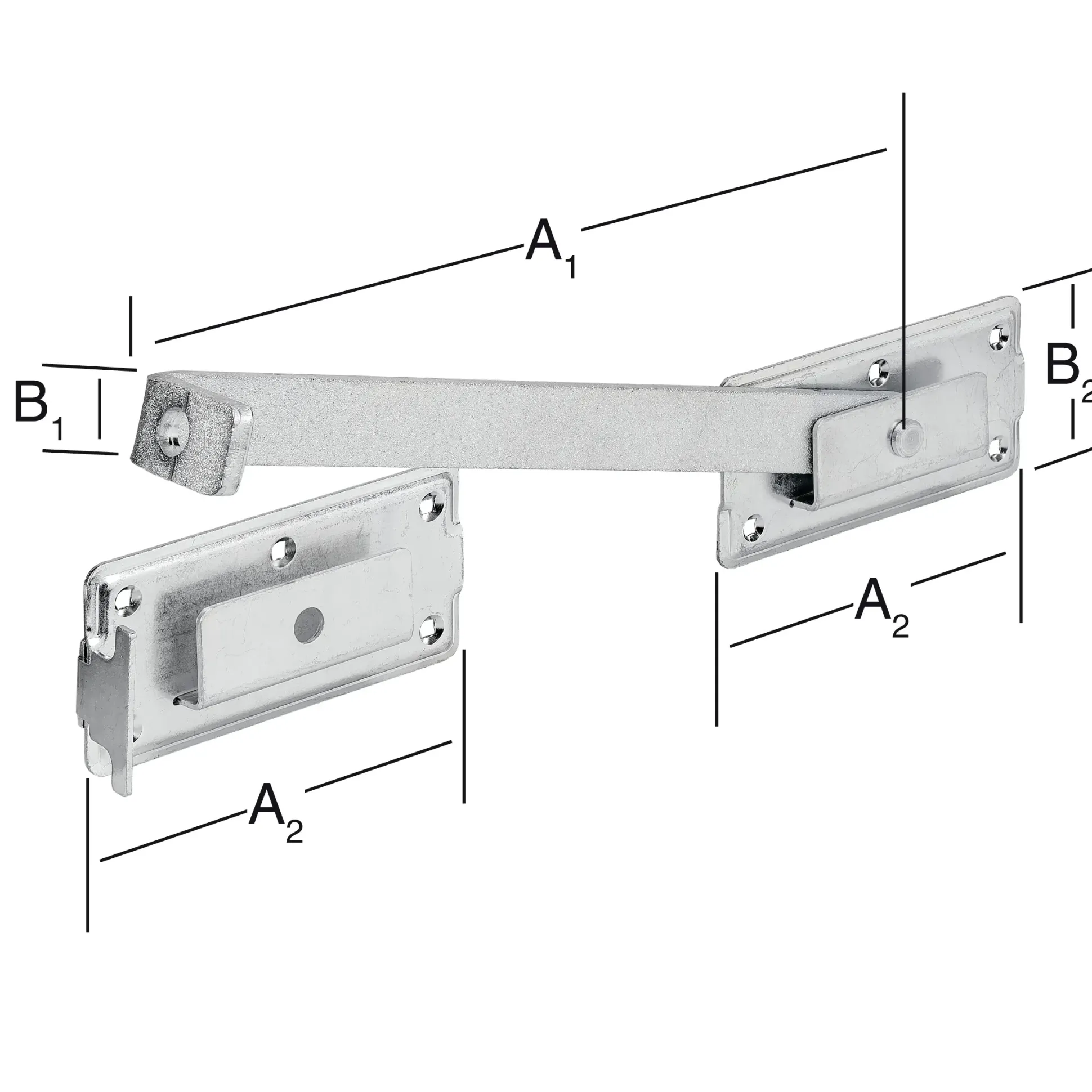 Vormann Doppeltorüberwürfe verzinkt 340/180 x 30/70 mm