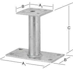 Vormann Podest-Stützenschuhe feuerverzinkt 150/80 x 70 x 132 mm