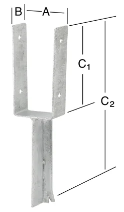 Vormann Schwere Stützenschuhe feuerverzinkt 91 x 50 x 205/405 mm