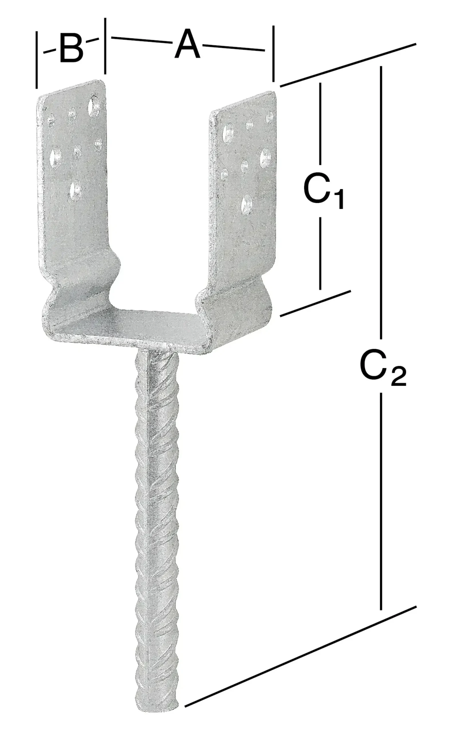 Vormann Schwere Stützenschuhe feuerverzinkt 101 x 60 x 125/325 mm