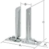 Vormann Verstellbare Stützenschuhe verzinkt 215/65 x 0-90 x 205 mm