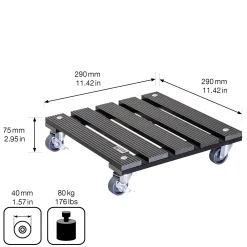 WAGNER Pflanzenroller WPC eckig 29 x 29 cm Tragkraft bis max. 80 kg