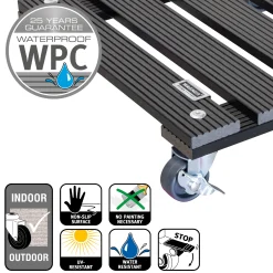 WAGNER Pflanzenroller WPC eckig 29 x 29 cm Tragkraft bis max. 80 kg