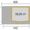 Weka Designhaus 126 A 442 x 241 cm grau mit Fußboden