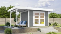 Weka Designhaus 126 A 442 x 241 cm grau mit Fußboden