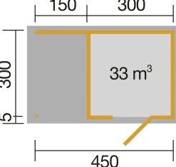 Weka Designhaus Wekaline 413 A 450 x 300 cm anthrazit mit Fußboden