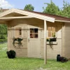 Weka Gartenhaus Weekendhaus Eirik A 380 x 580 cm natur mit Fußboden