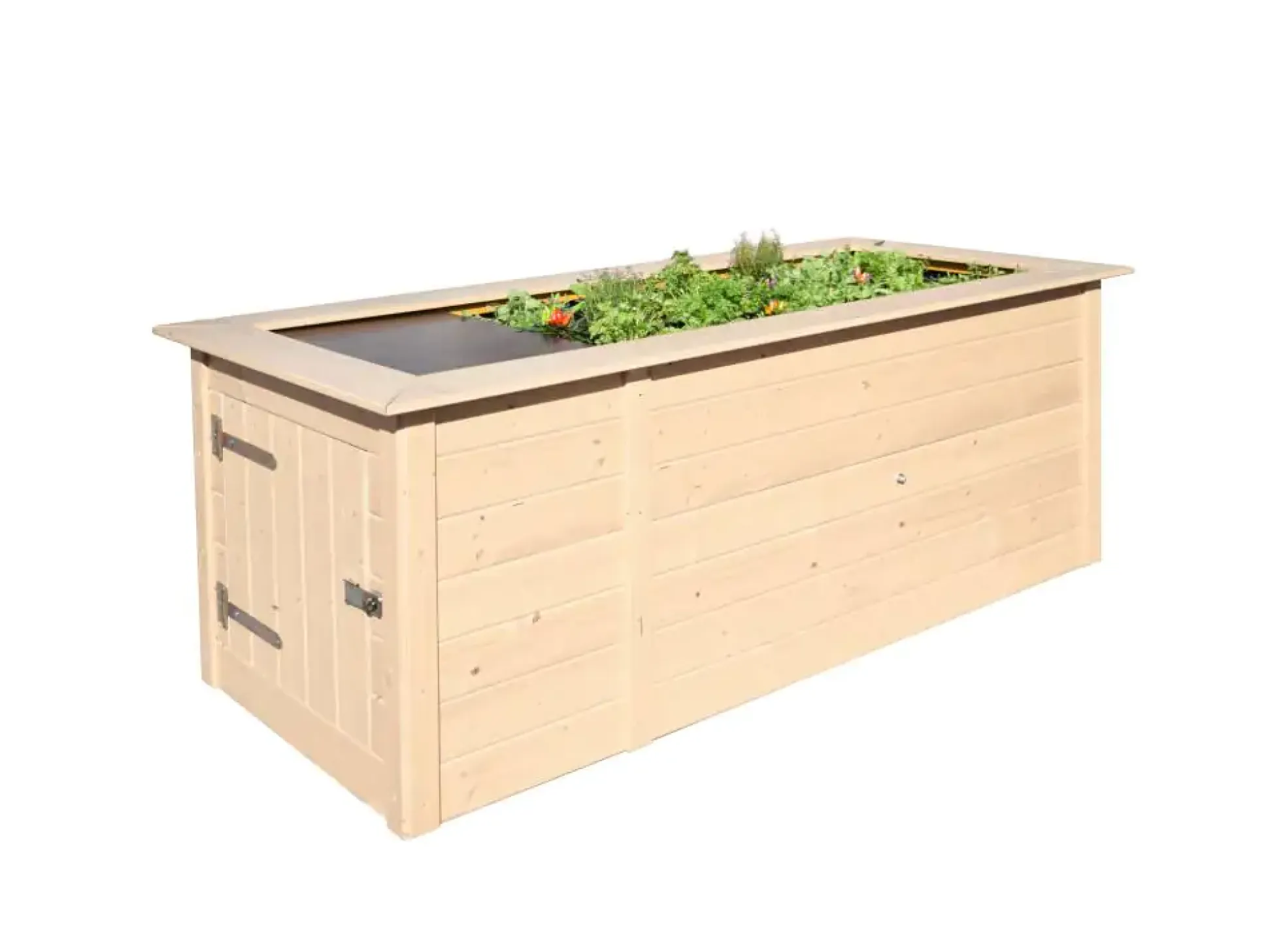 Weka Hochbeet 21 205 x 80 x 81 cm natur mit Noppenbahn, Wühlmausschutz