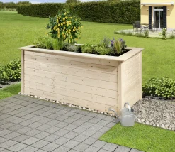 Weka Hochbeet 28 205 x 80 x 81 cm natur mit Noppenbahn, Wühlmausschutz