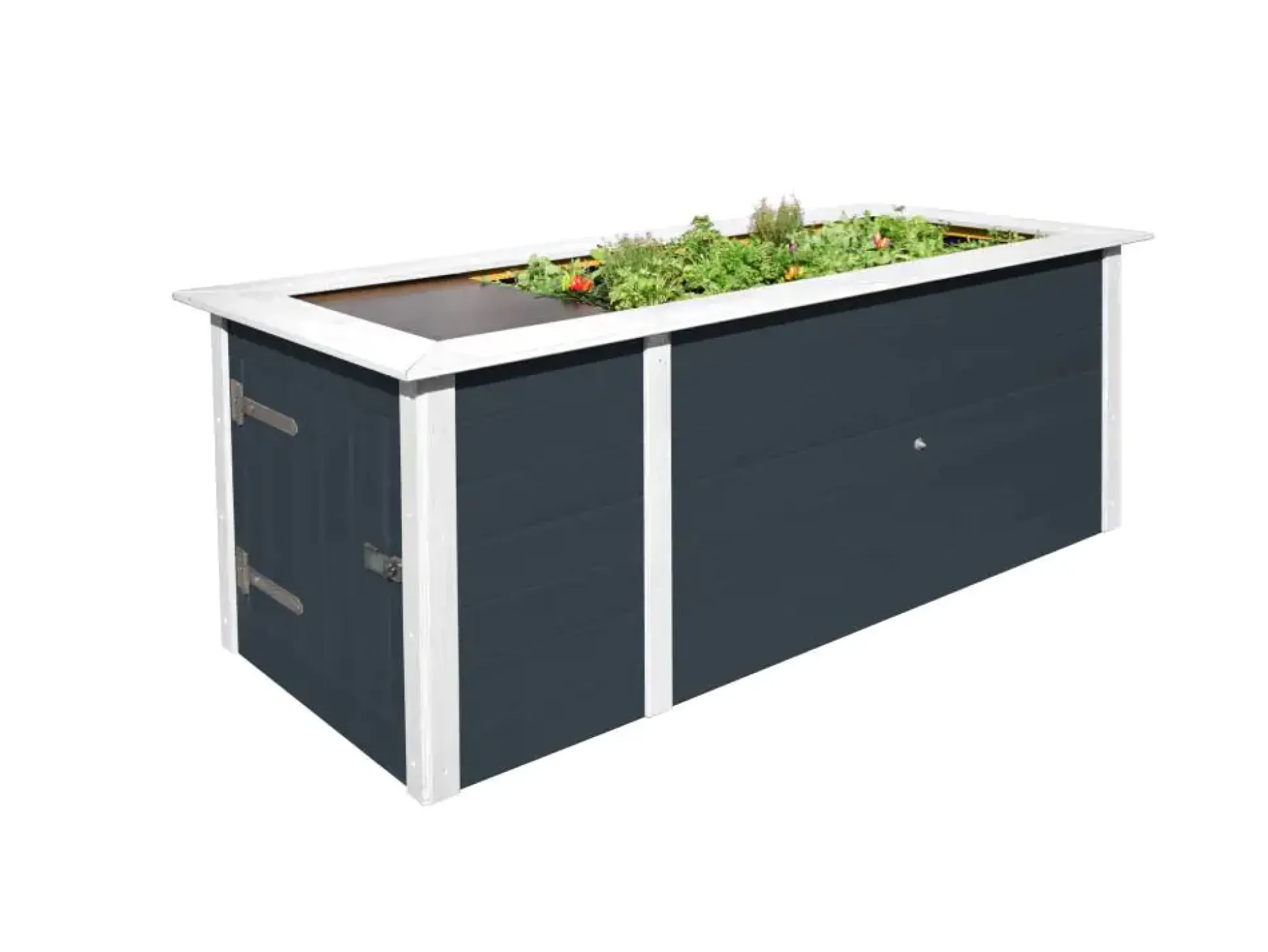 Weka Hochbeet 21 205 x 80 x 81 cm anthrazit mit Noppenbahn, Wühlmausschutz