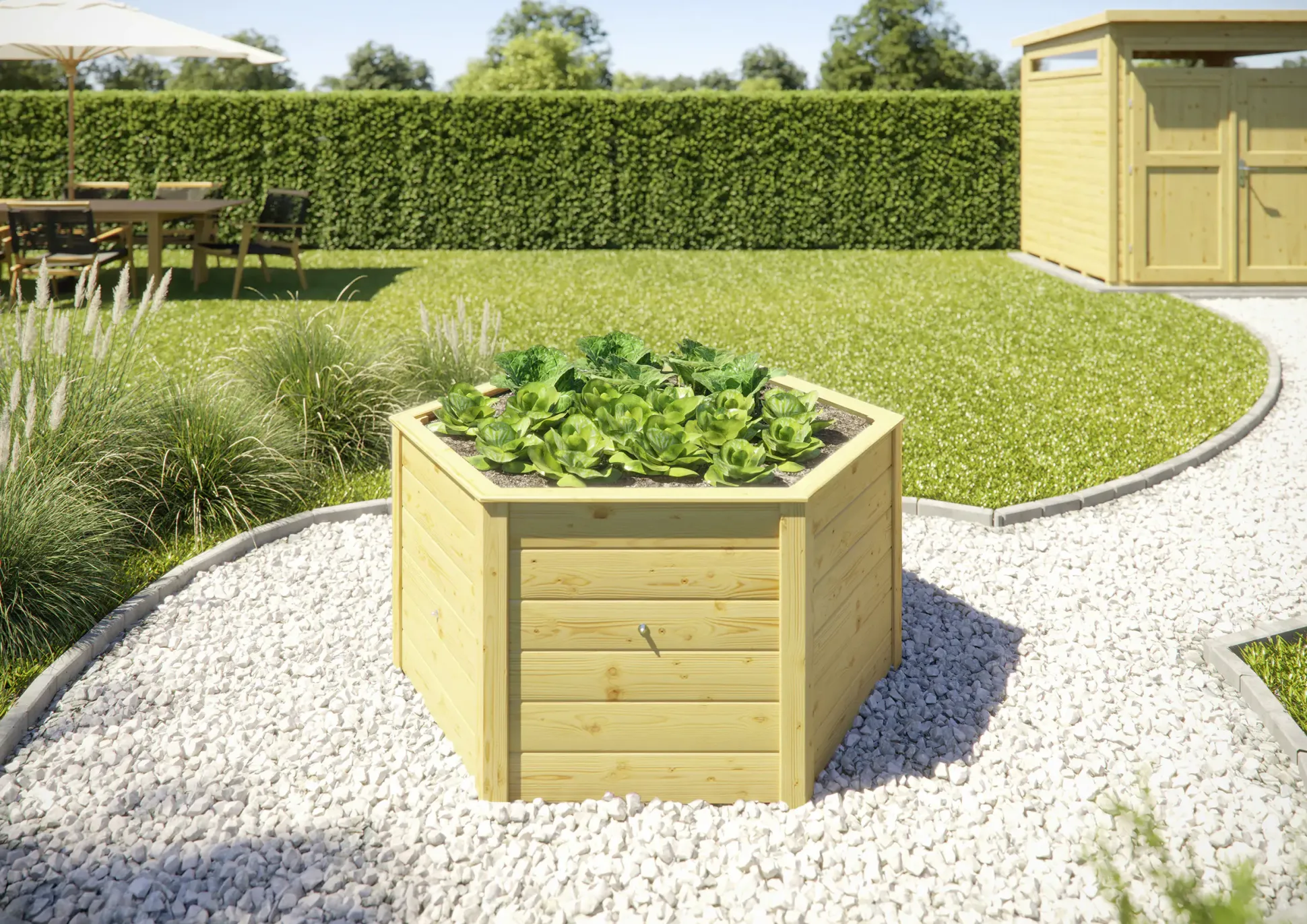Weka Hochbeet Element naturbelassen 143 x 143 x 68,5 cm