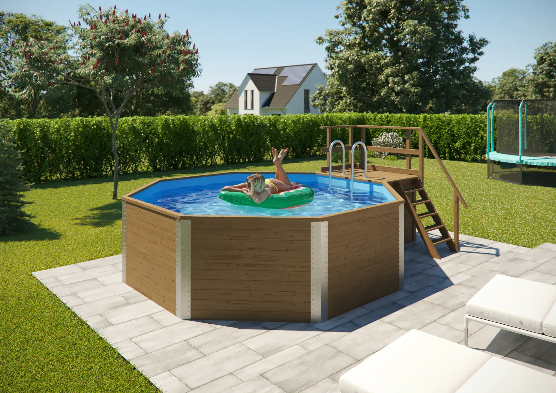 Weka Massivholzpool-Set Aruba Profi-Set 397 x 116 cm inkl. Sandfilteranlage