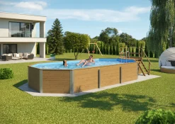 Weka Massivholzpool-Set Barbados 850 x 376 x 116 cm inkl. Sandfilteranlage