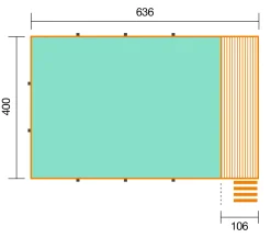 Weka Massivholzpool-Set Sand 595 Gr. 2 636 x 400 x 116 cm inkl. Sandfilteranlage