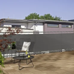 Windhager Balkonsichtschutz Sylt 0,9 x 5 m uni-grau
