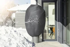 Windhager Deko-Haube Protect XXL 1,4 x 2 m, grau mit Vogelmotiv