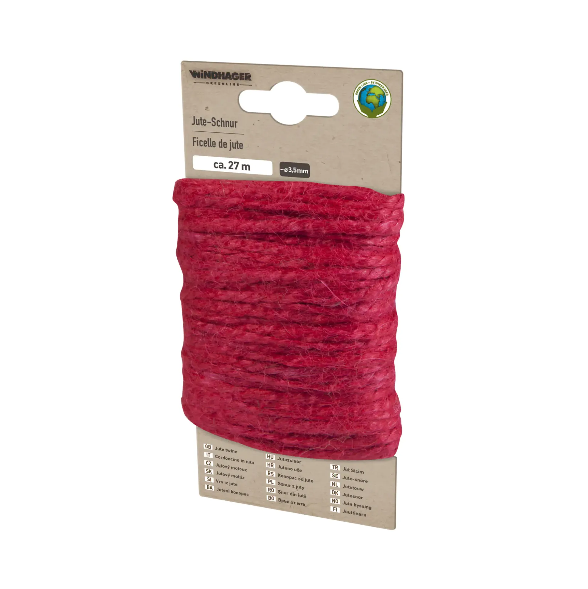 Windhager Jute-Schnur 27 m, rot