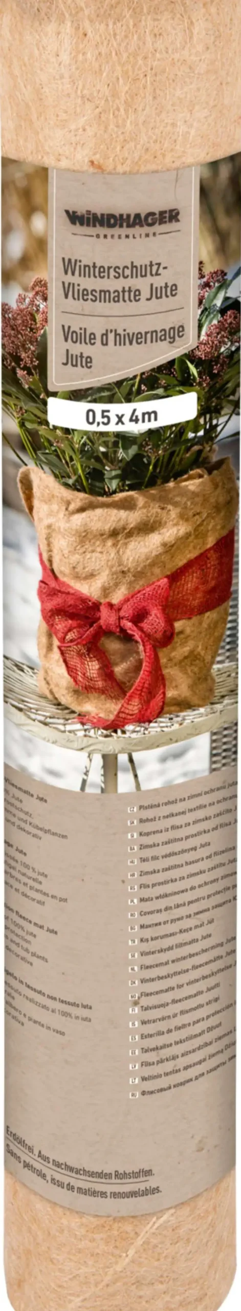 Windhager Winterschutz für Pflanzen Jute 0,5 x 4 m natur